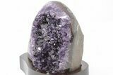 4.7" Amethyst Cluster With Wood Base - Uruguay - #199989-2